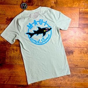 MAUI & SONS “Shark Nation” Mint Green Tee, Size S, NWT